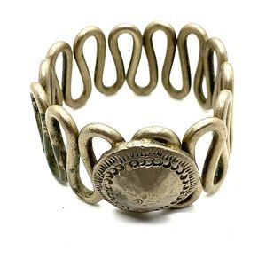 Antique Tibetan silver and brass cuff 1900